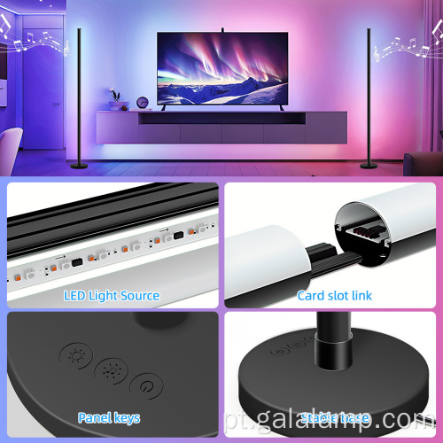 Luminária de piso RGB de luz inteligente